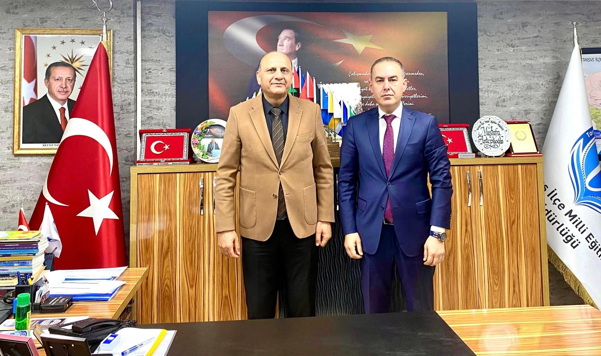 TARSUS İLÇE MİLLİ EĞİTİM MÜDÜRÜ ANTEPLİ OĞLUNA YENİŞEHİR İLÇE MİLLİ EĞİTİM MÜDÜRÜ ALİ UÇAR'DAN ZİYARET