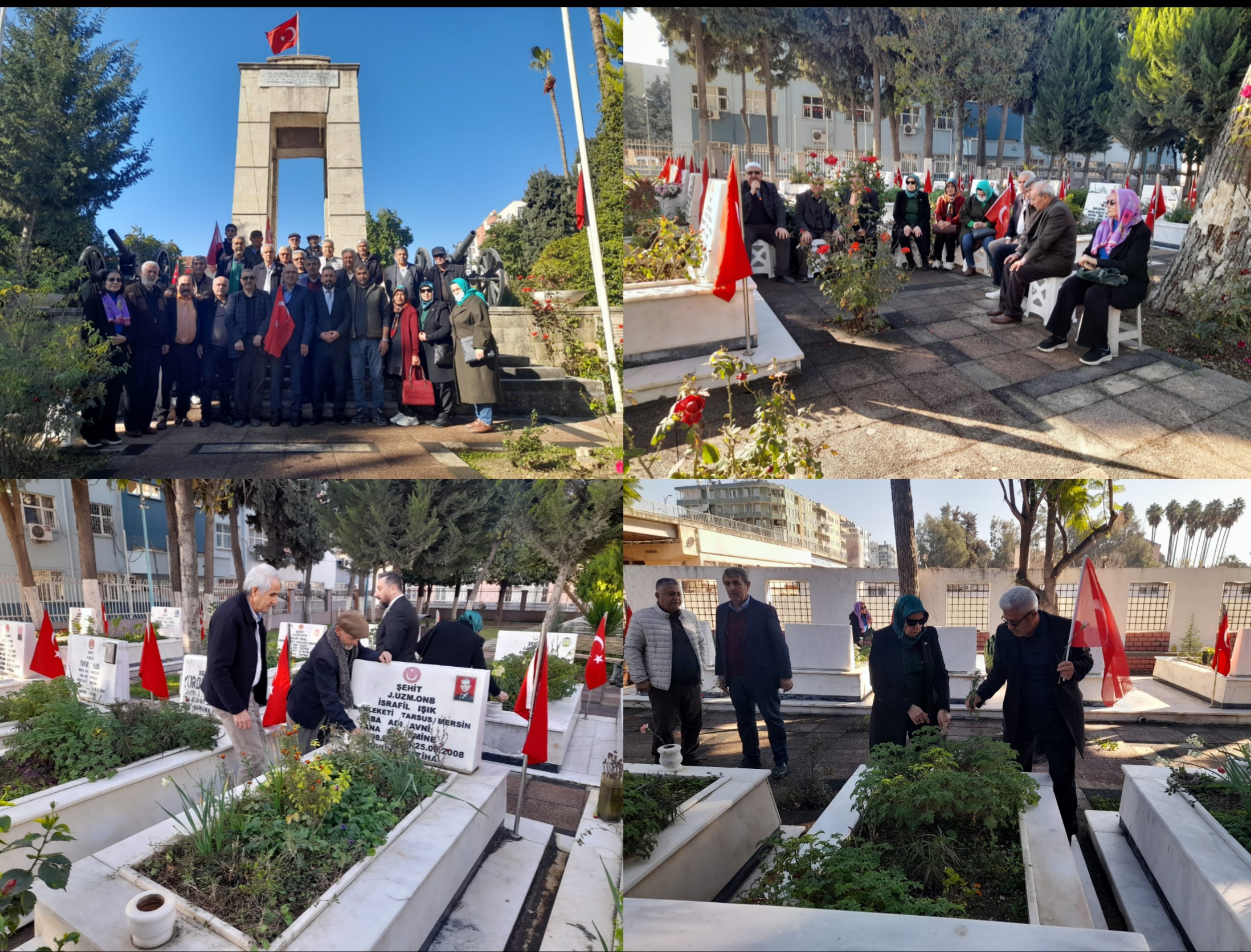 İYİ PARTİ TARSUS İLÇE BAŞKANI GAZİ ELGÜN VE YÖNETİMİ TARSUS ŞEHİTLİĞİNİ ZİYARETİ ETTİ