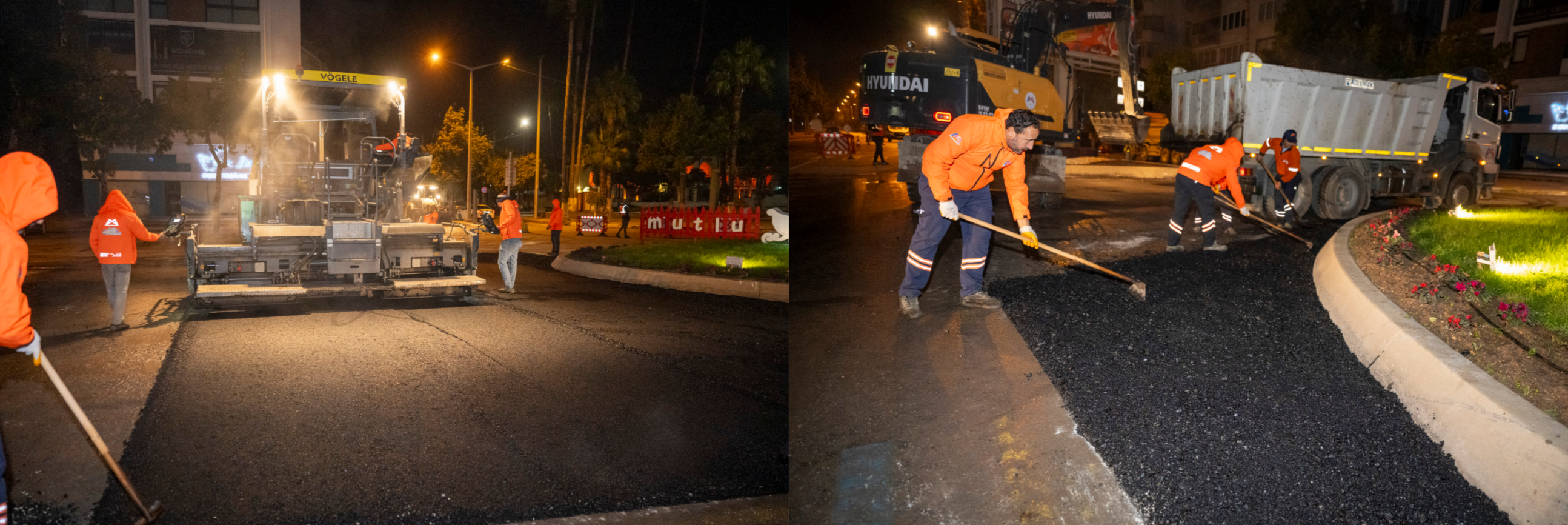 BÜYÜKŞEHİR TRAFİĞİN AKSAMAMASI İÇİN ASFALT ÇALIŞMALARINI GECE SÜRDÜRÜYOR
