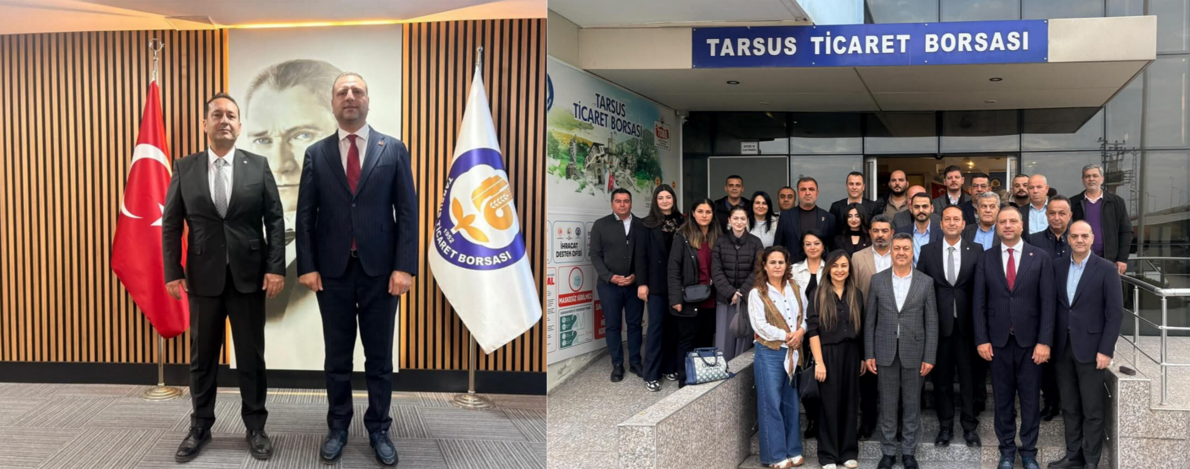 CHP TARSUS İLÇE YÖNETİMİNDEN TARSUS TİCARET BORSASI’NA ZİYARET